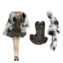 Doll Coat Multicolor Soft Fur Dress Winter Outfit Casual Wear Clothes For Doll