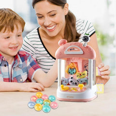 Mini Doll Claw Toy Machine Interactive Coin Game for Kids Birthday Gift