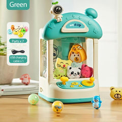 Mini Doll Claw Toy Machine Interactive Coin Game for Kids Birthday Gift