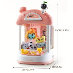 Mini Doll Claw Toy Machine Interactive Coin Game for Kids Birthday Gift