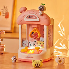 Mini Doll Claw Toy Machine Interactive Coin Game for Kids Birthday Gift