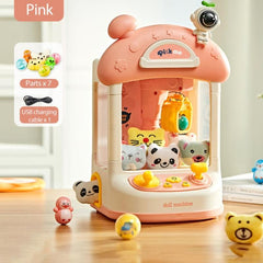 Mini Doll Claw Toy Machine Interactive Coin Game for Kids Birthday Gift