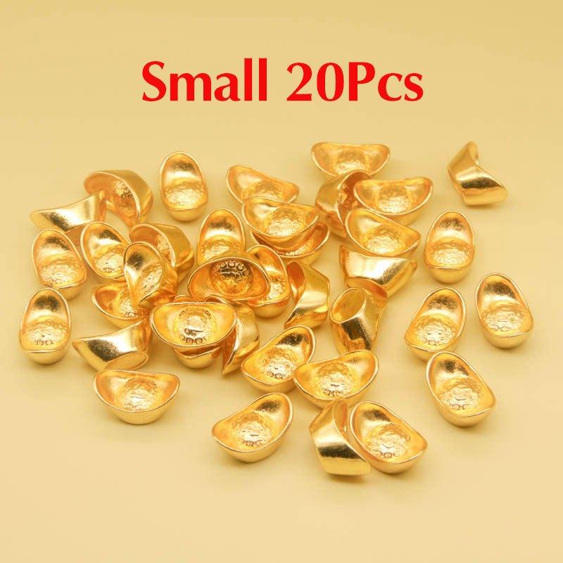20pcs Golden Ingot Fengshui Ornament for Luck & Wealth