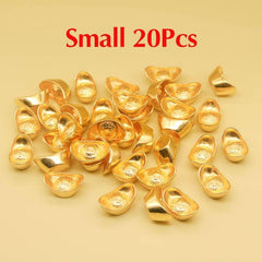 20pcs Golden Ingot Fengshui Ornament for Luck & Wealth