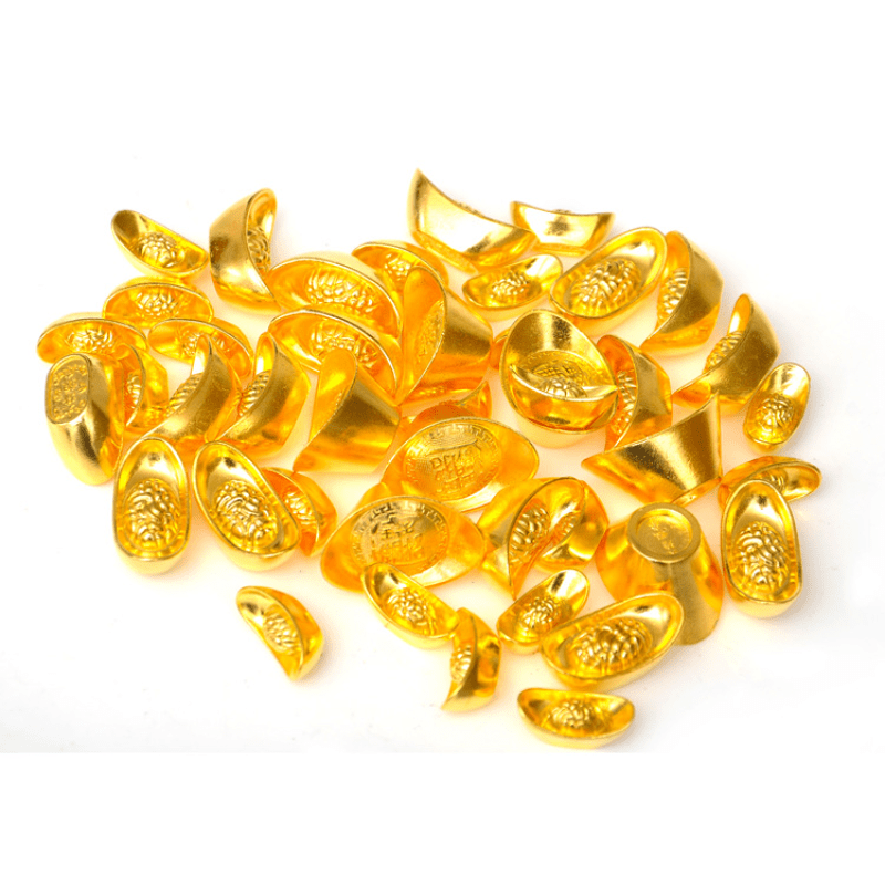 20pcs Golden Ingot Fengshui Ornament for Luck & Wealth