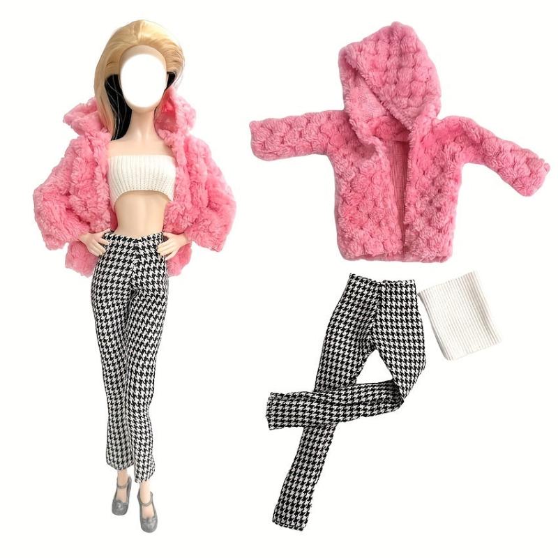 Doll Clothes Plush Jacket Fashionable Suit Long Trouseres for 29 Doll