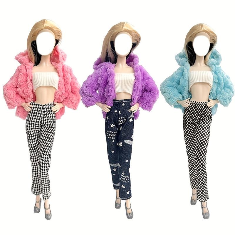Doll Clothes Plush Jacket Fashionable Suit Long Trouseres for 29 Doll
