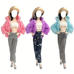 Doll Clothes Plush Jacket Fashionable Suit Long Trouseres for 29 Doll