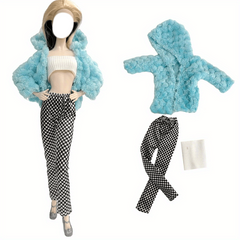 Doll Clothes Plush Jacket Fashionable Suit Long Trouseres for 29 Doll