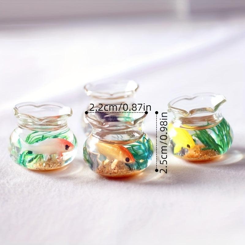 Dollhouse Glass Fish Tank Bowl Aquarium Decor Toy Doll House Accessories