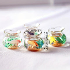 Dollhouse Glass Fish Tank Bowl Aquarium Decor Toy Doll House Accessories