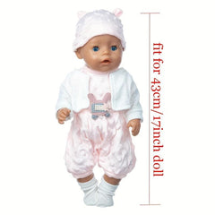 Pink Suit Socks Doll Clothes Fit For 17inch Doll