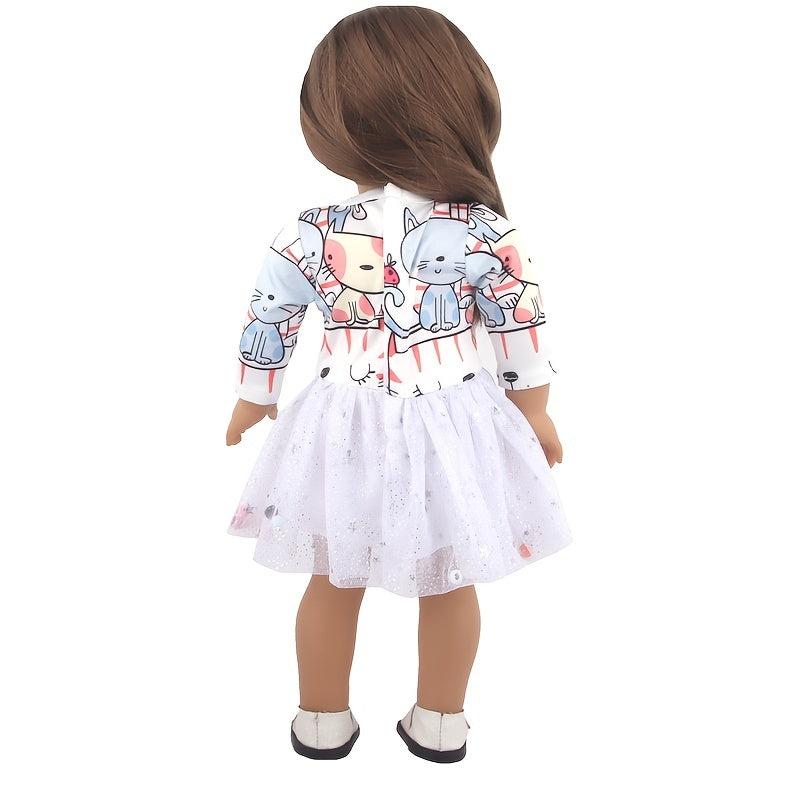 Cartoon Cat Puffy Skirt for 18 Inch Dolls