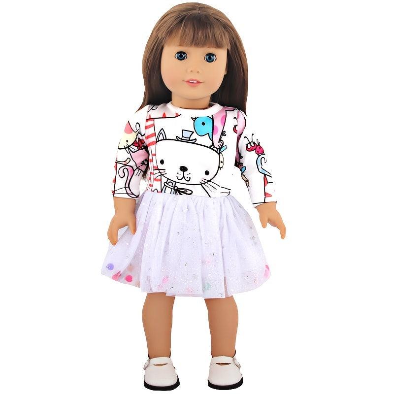 Cartoon Cat Puffy Skirt for 18 Inch Dolls