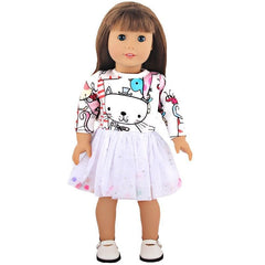 Cartoon Cat Puffy Skirt for 18 Inch Dolls