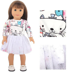 Cartoon Cat Puffy Skirt for 18 Inch Dolls