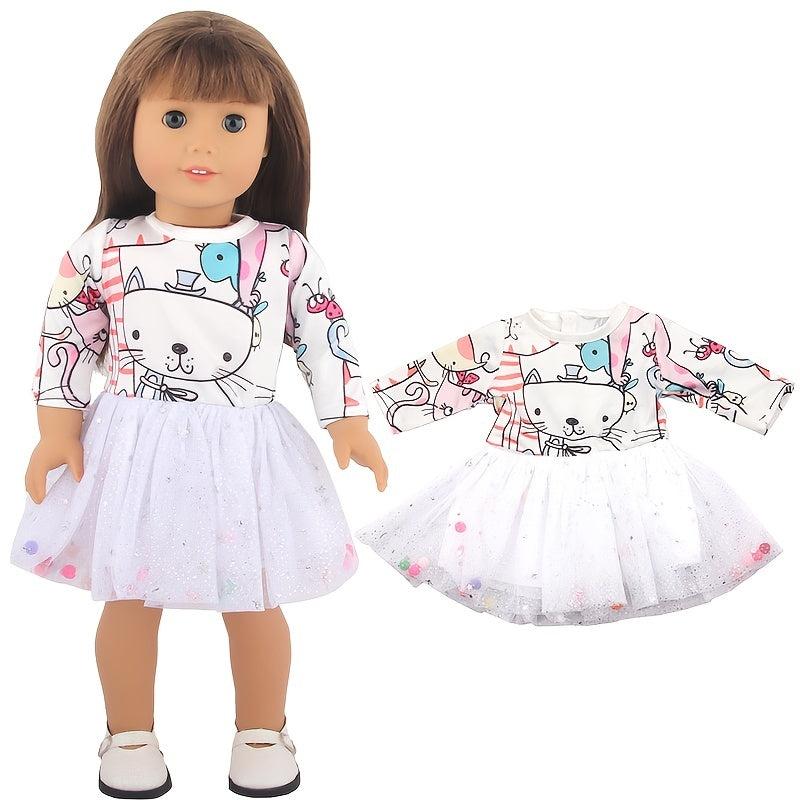Cartoon Cat Puffy Skirt for 18 Inch Dolls