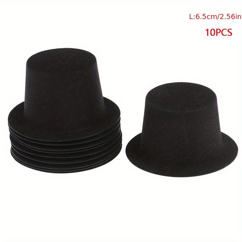 10pcs Dollhouse Flocked Hat Model DIY Accessories