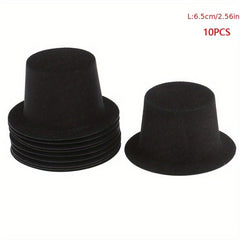10pcs Dollhouse Flocked Hat Model DIY Accessories
