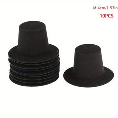 10pcs Dollhouse Flocked Hat Model DIY Accessories