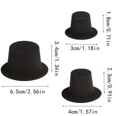 10pcs Dollhouse Flocked Hat Model DIY Accessories