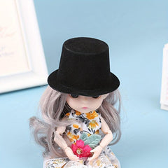 10pcs Dollhouse Flocked Hat Model DIY Accessories