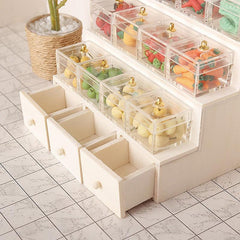 1:12 Dollhouse Display Rack Candy Box Drawer Cabinet Furniture Model Decor