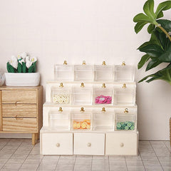1:12 Dollhouse Display Rack Candy Box Drawer Cabinet Furniture Model Decor