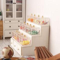 1:12 Dollhouse Display Rack Candy Box Drawer Cabinet Furniture Model Decor