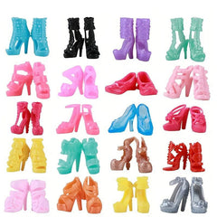 26pcs Doll Clothes & Accessories: 10 Dresses, 10 Shoes, 6 Necklaces