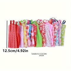 26pcs Doll Clothes & Accessories: 10 Dresses, 10 Shoes, 6 Necklaces