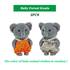 12 Simulated Forest Animals Baby Toys Rabbit Family Dolls Doll House Set
