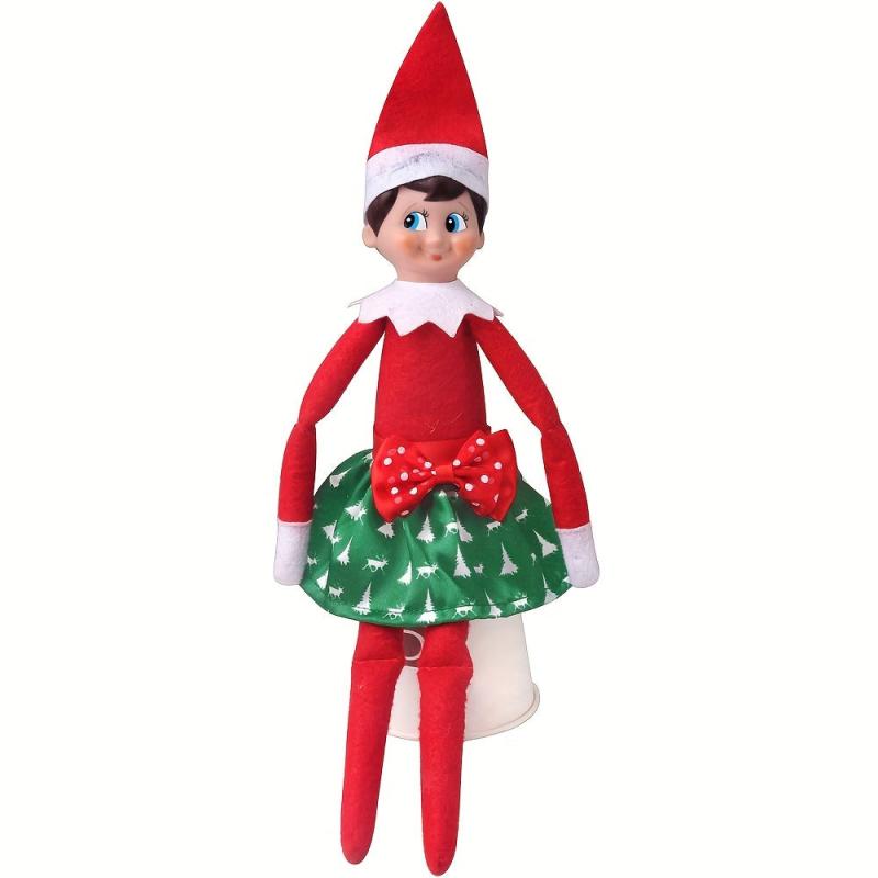 Christmas Elf Doll Bow Skirt Accessory