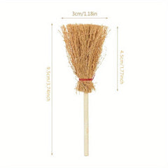 Mini Brooms Witch Straw Brooms Hanging Ornaments Halloween Party Decoration