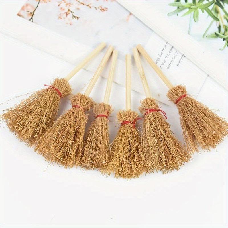 Mini Brooms Witch Straw Brooms Hanging Ornaments Halloween Party Decoration