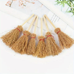 Mini Brooms Witch Straw Brooms Hanging Ornaments Halloween Party Decoration