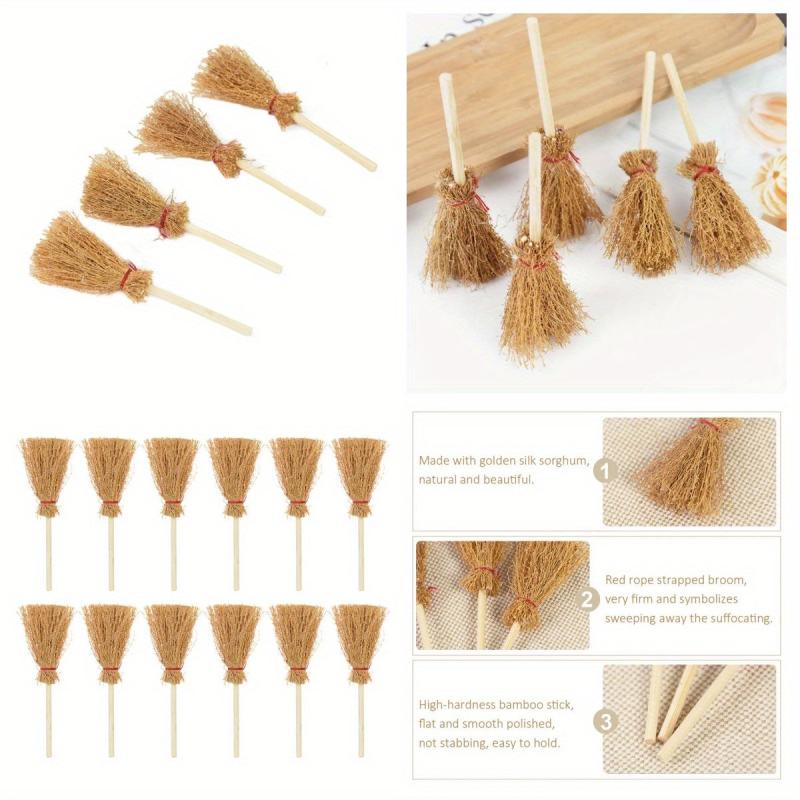 Mini Brooms Witch Straw Brooms Hanging Ornaments Halloween Party Decoration