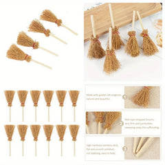 Mini Brooms Witch Straw Brooms Hanging Ornaments Halloween Party Decoration