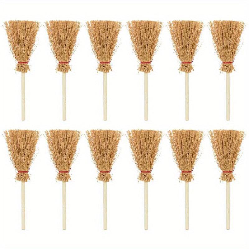 Mini Brooms Witch Straw Brooms Hanging Ornaments Halloween Party Decoration
