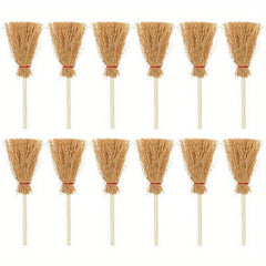 Mini Brooms Witch Straw Brooms Hanging Ornaments Halloween Party Decoration