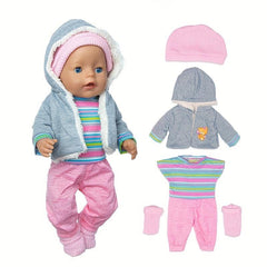17-Inch Doll Clothes with Hats and Socks, Doll Clothing Set