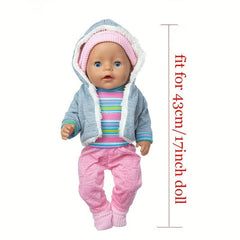 17-Inch Doll Clothes with Hats and Socks, Doll Clothing Set