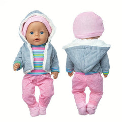17-Inch Doll Clothes with Hats and Socks, Doll Clothing Set
