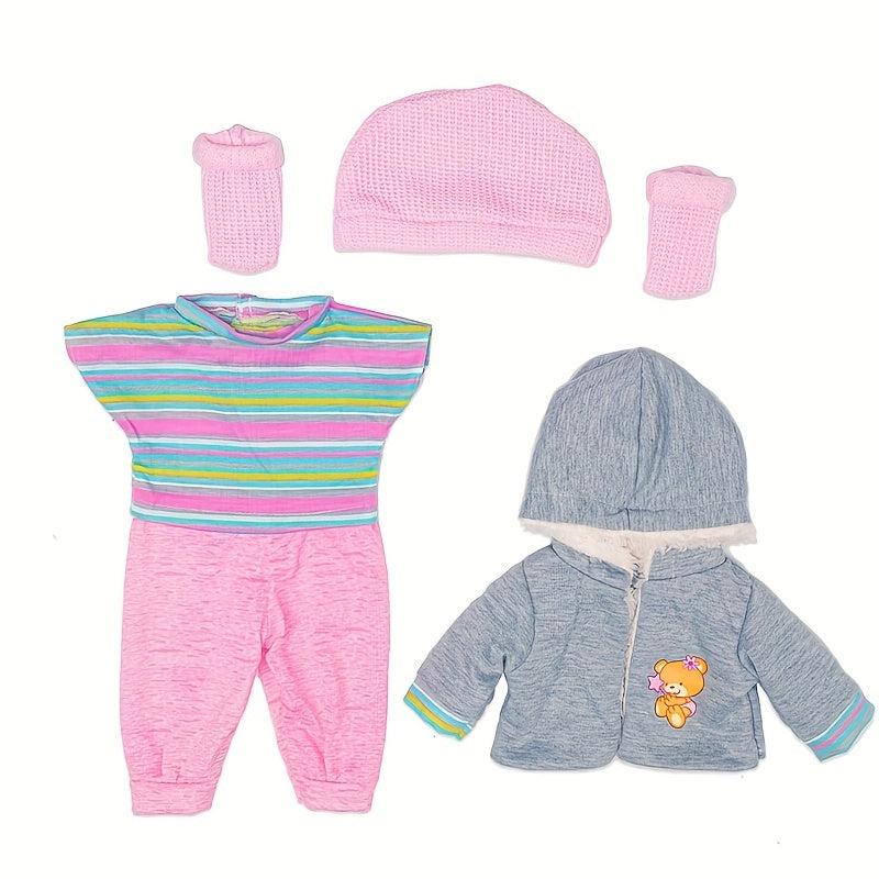 17-Inch Doll Clothes with Hats and Socks, Doll Clothing Set