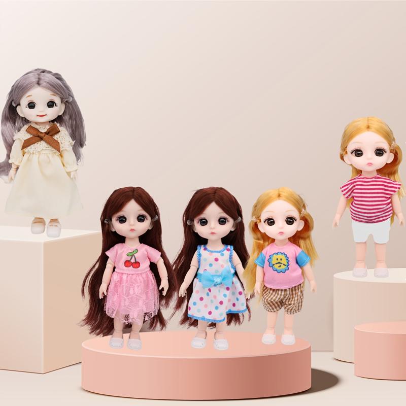 6 Inch Doll Clothes Casual Wear Outfits for 1/12 Doll Dress Up Set