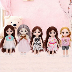 6 Inch Doll Clothes Casual Wear Outfits for 1/12 Doll Dress Up Set