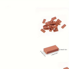 20pcs Mini Red Brick Landscape Supplies DIY Model Brick Crafts