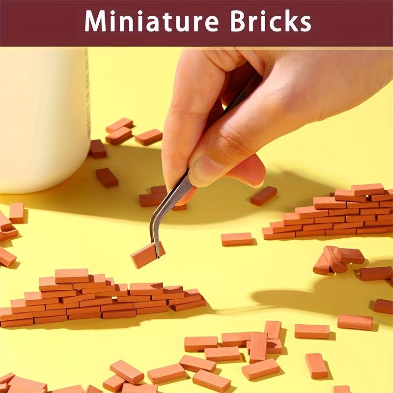 20pcs Mini Red Brick Landscape Supplies DIY Model Brick Crafts
