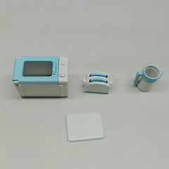 Mini Dollhouse Model Kitchen Set - Microwave Bread Maker Kettle