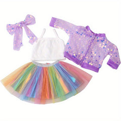 Doll Sequins Streetwear Outfit 45 72cm Holiday Clothes Accessories